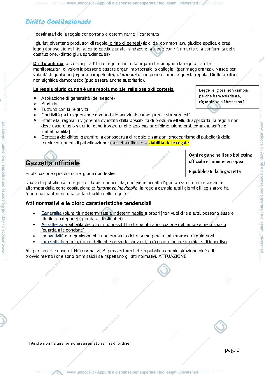 Anteprima pagina 2 — Diritto Costituzionale 