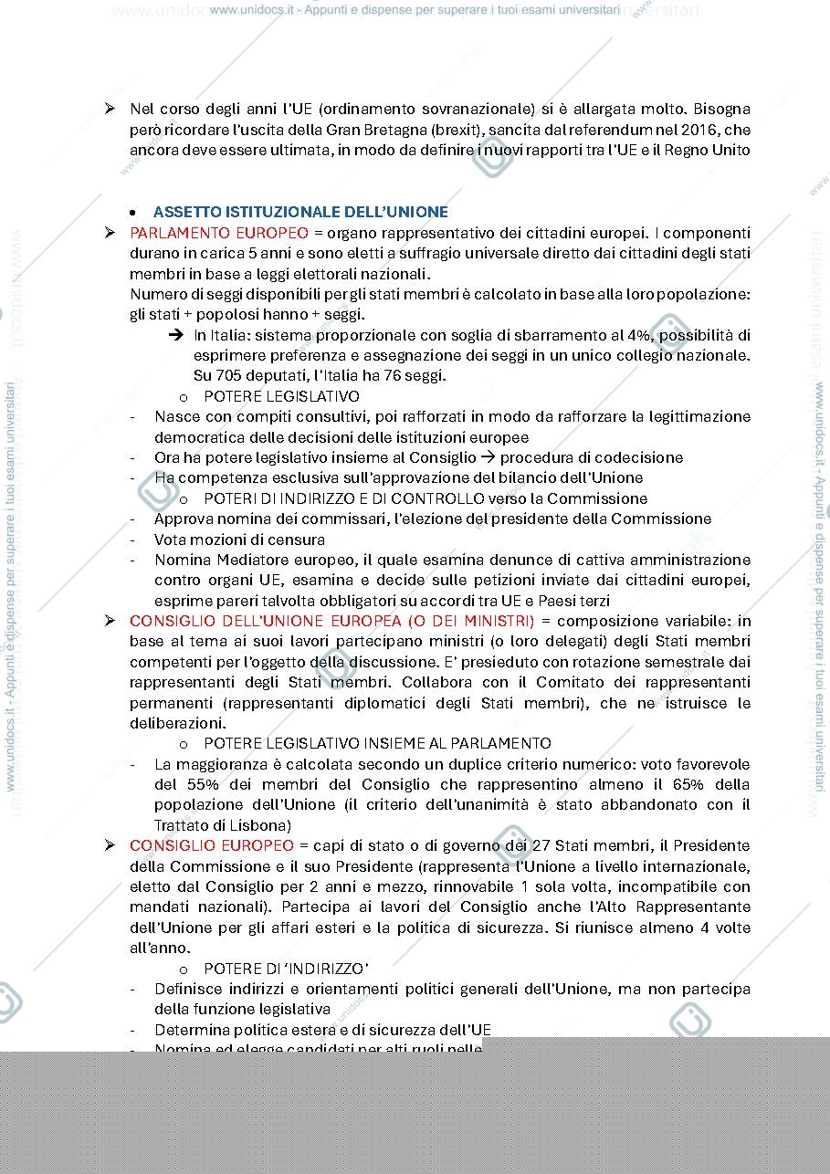 Anteprima pagina 2 — Rapporto diritto europeo e diritto costituzionale italiano, caratteri generali UE