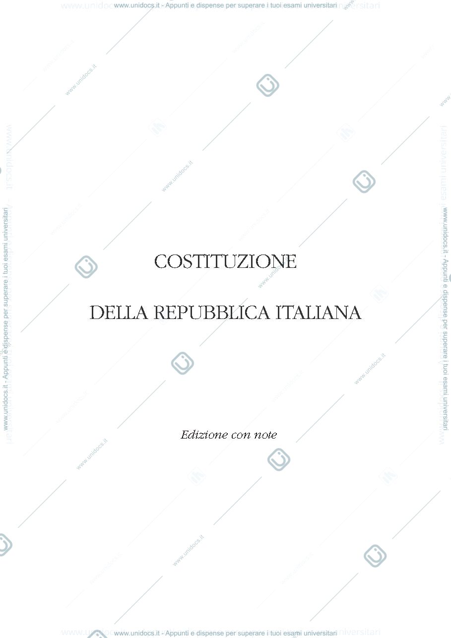 Anteprima pagina 1 — Diritto Costituzionale prima parte
