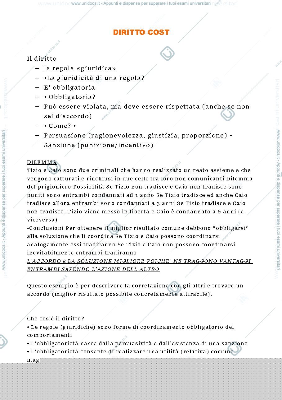 Anteprima pagina 1 — Diritto costituzionale