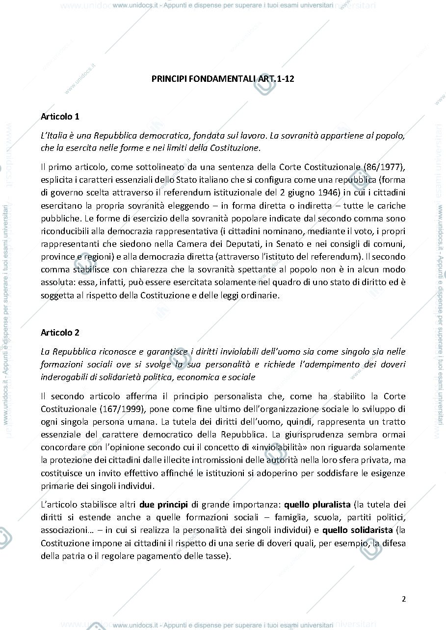 Anteprima pagina 2 — Diritto Costituzionale I 