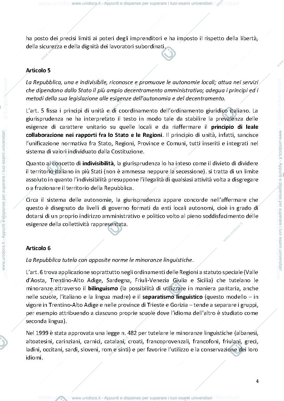 Anteprima pagina 4 — Diritto Costituzionale I 