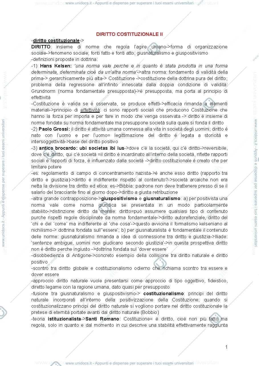Anteprima pagina 1 — Diritto costituzionale II