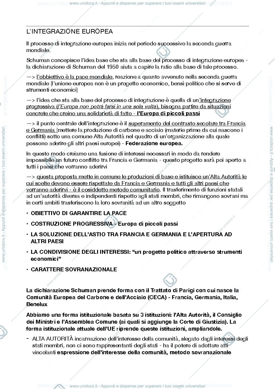 Anteprima pagina 1 — Appunti di diritto costituzionale italiano e europeo