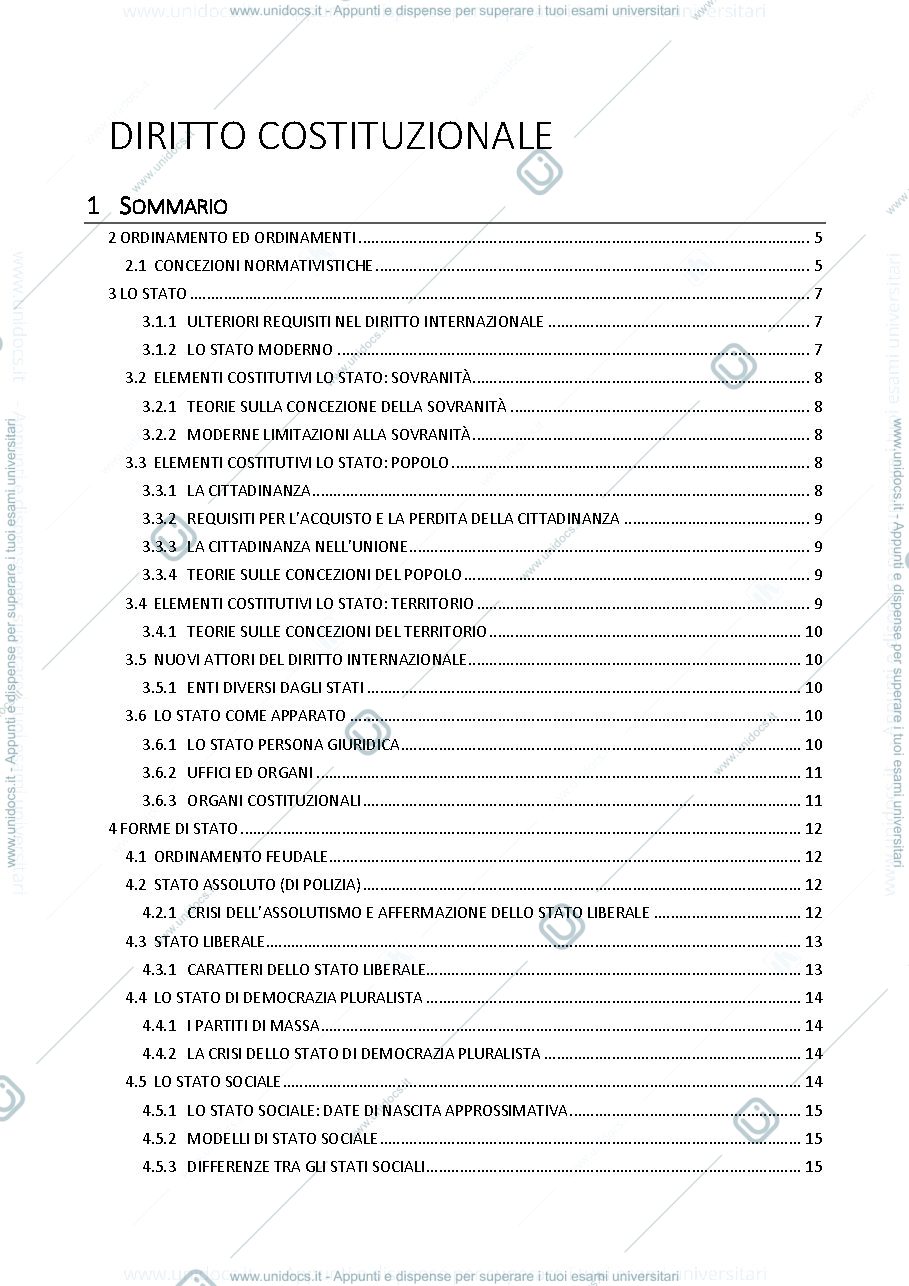 Anteprima pagina 1 — Diritto Costituzionale parte 1 - appunti bocconi 