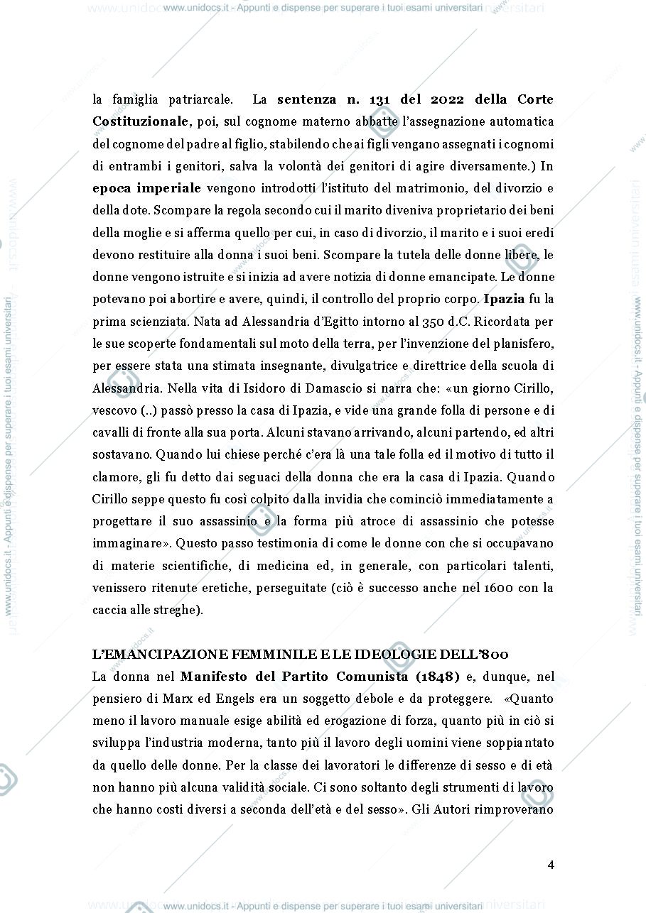 Anteprima pagina 4 — Appunti diritti delle donne nello Stato costituzionale