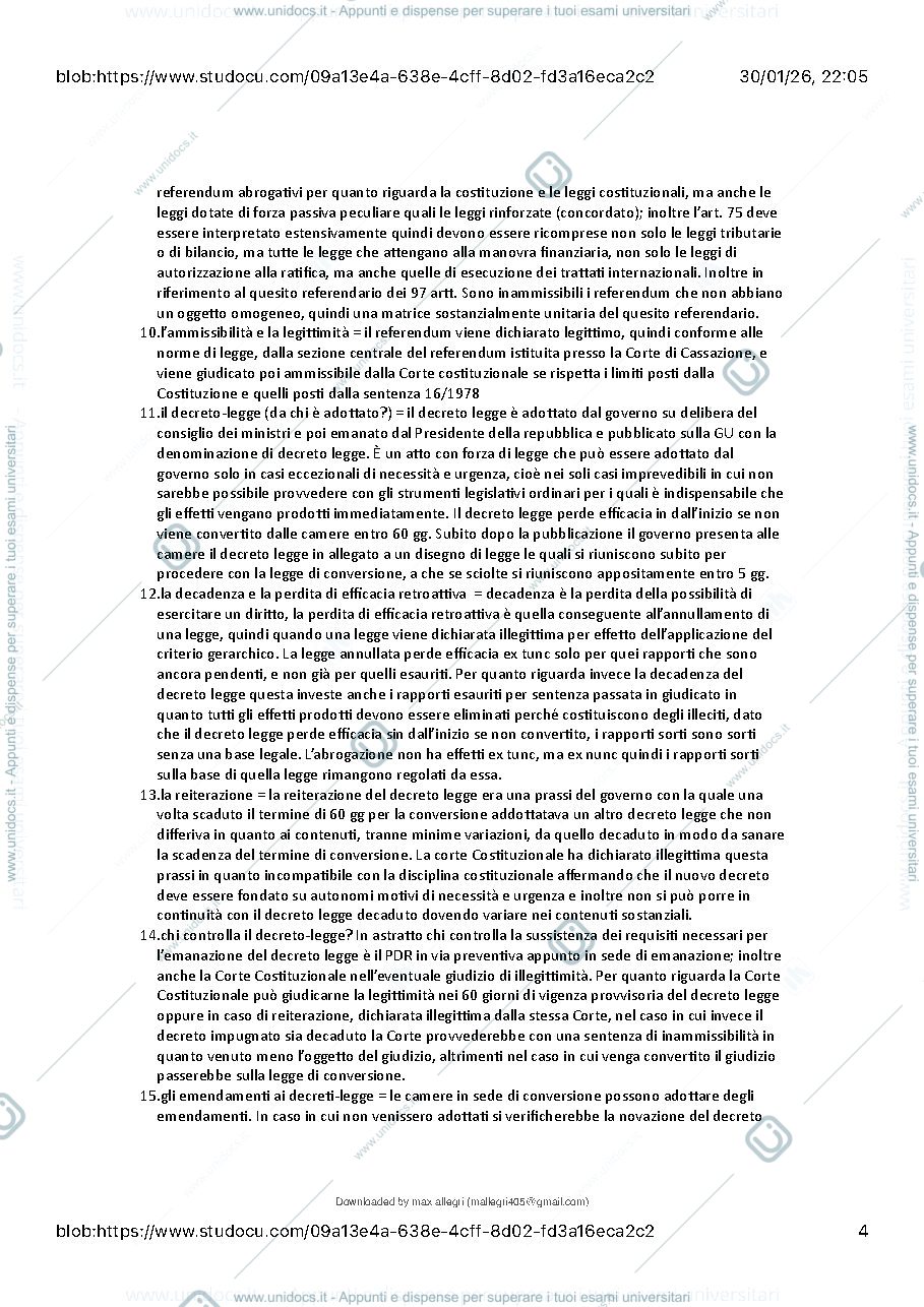 Anteprima pagina 3 — Diritto Costituzionale, Pellizzone I