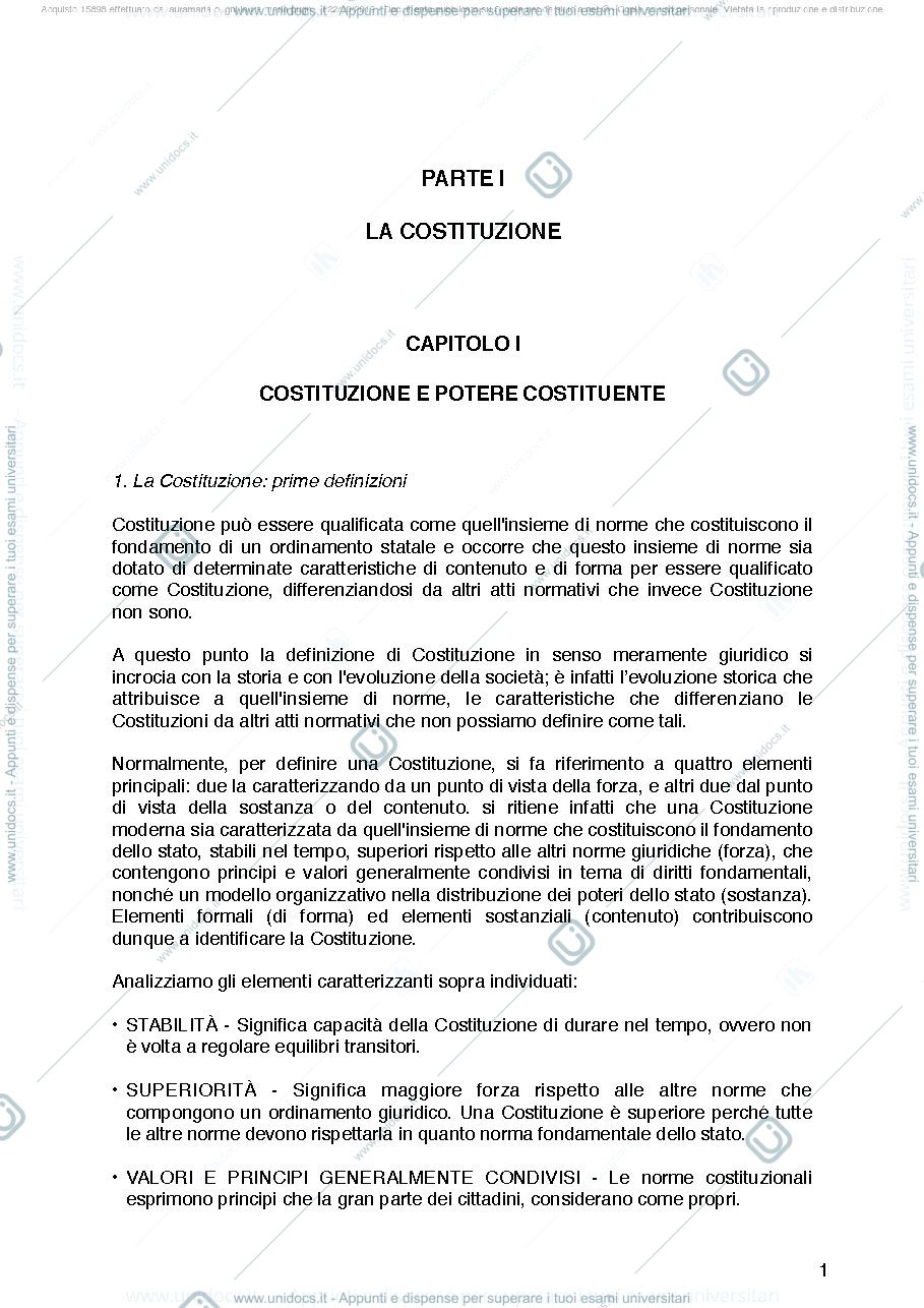 Anteprima pagina 1 — riassunto-di-diritto-costituzionale-pisaneschi