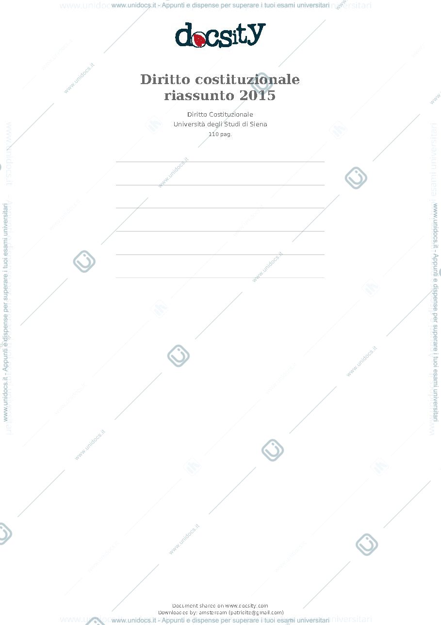 Anteprima pagina 1 — Diritto Costituzionale