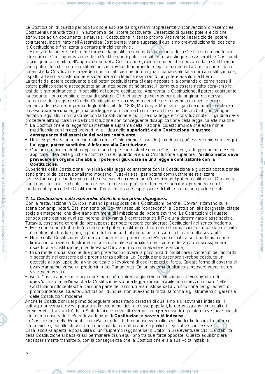 Anteprima pagina 5 — diritto costituzionale 