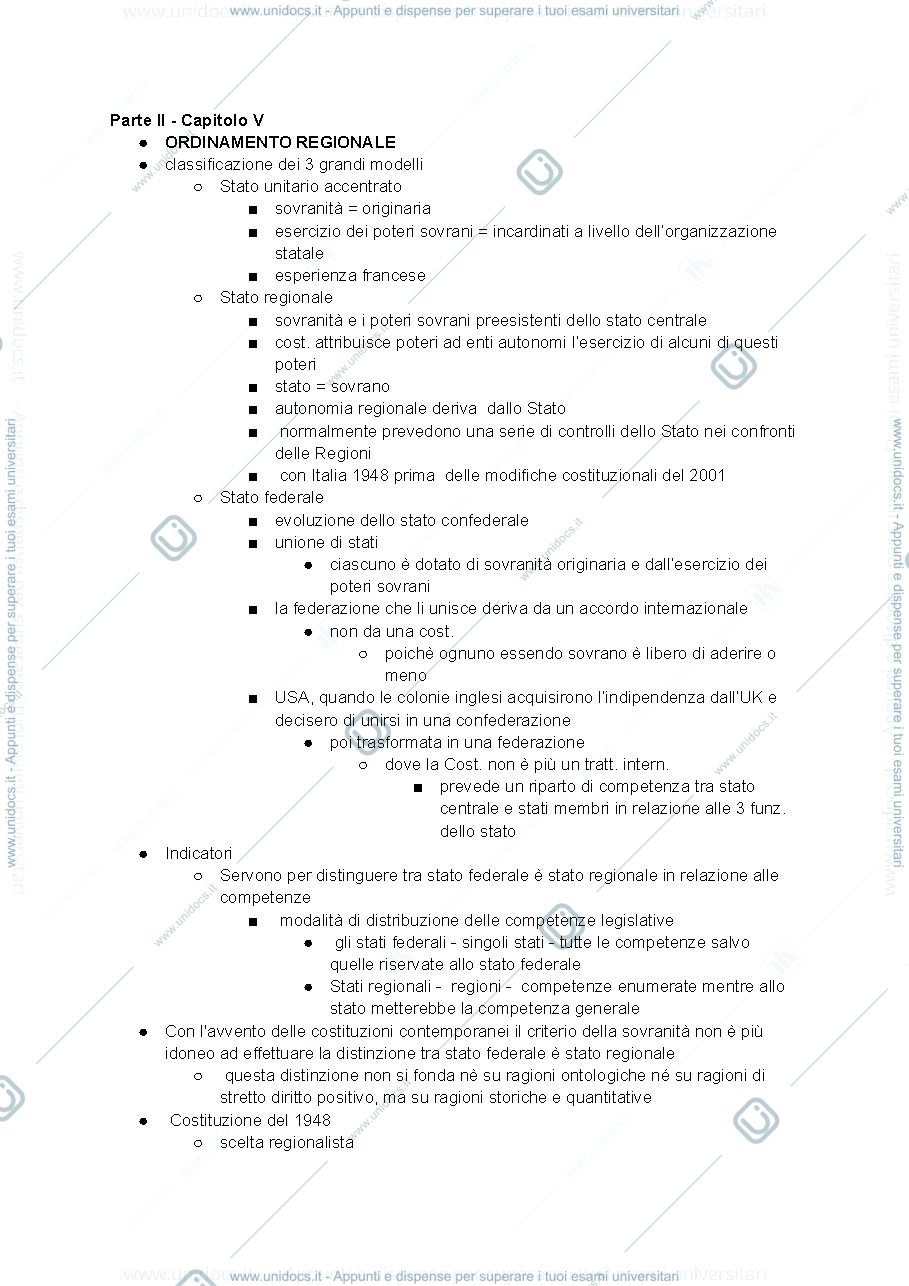 Anteprima pagina 1 — Prima parte diritto costituzionale 
