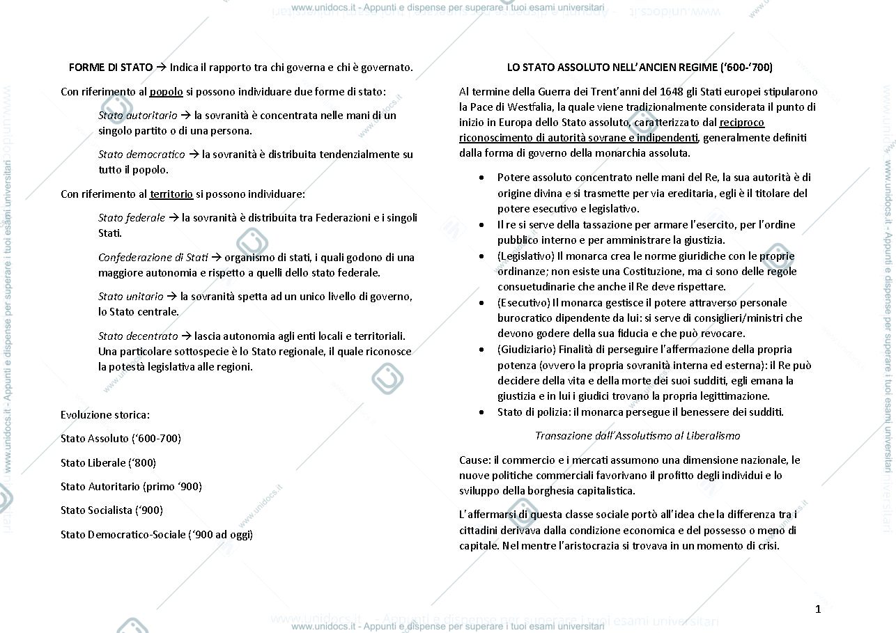Anteprima pagina 1 — Diritto Costituzionale