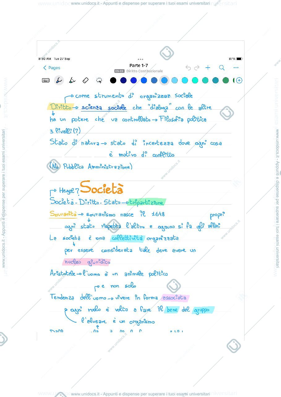 Anteprima pagina 1 — Diritto Costituzionale 