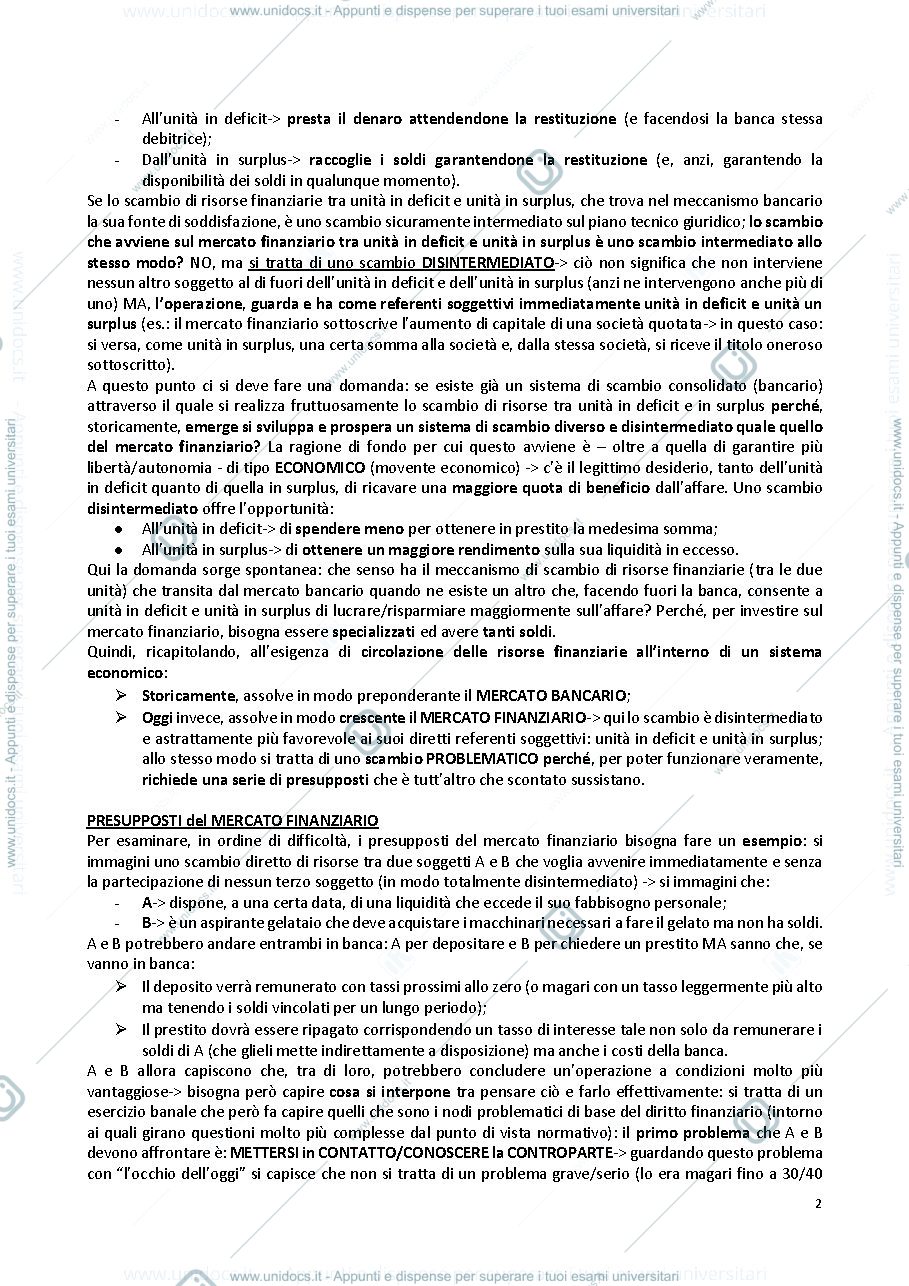Anteprima pagina 2 — appunti del corso di diritto dei mercati finanziari