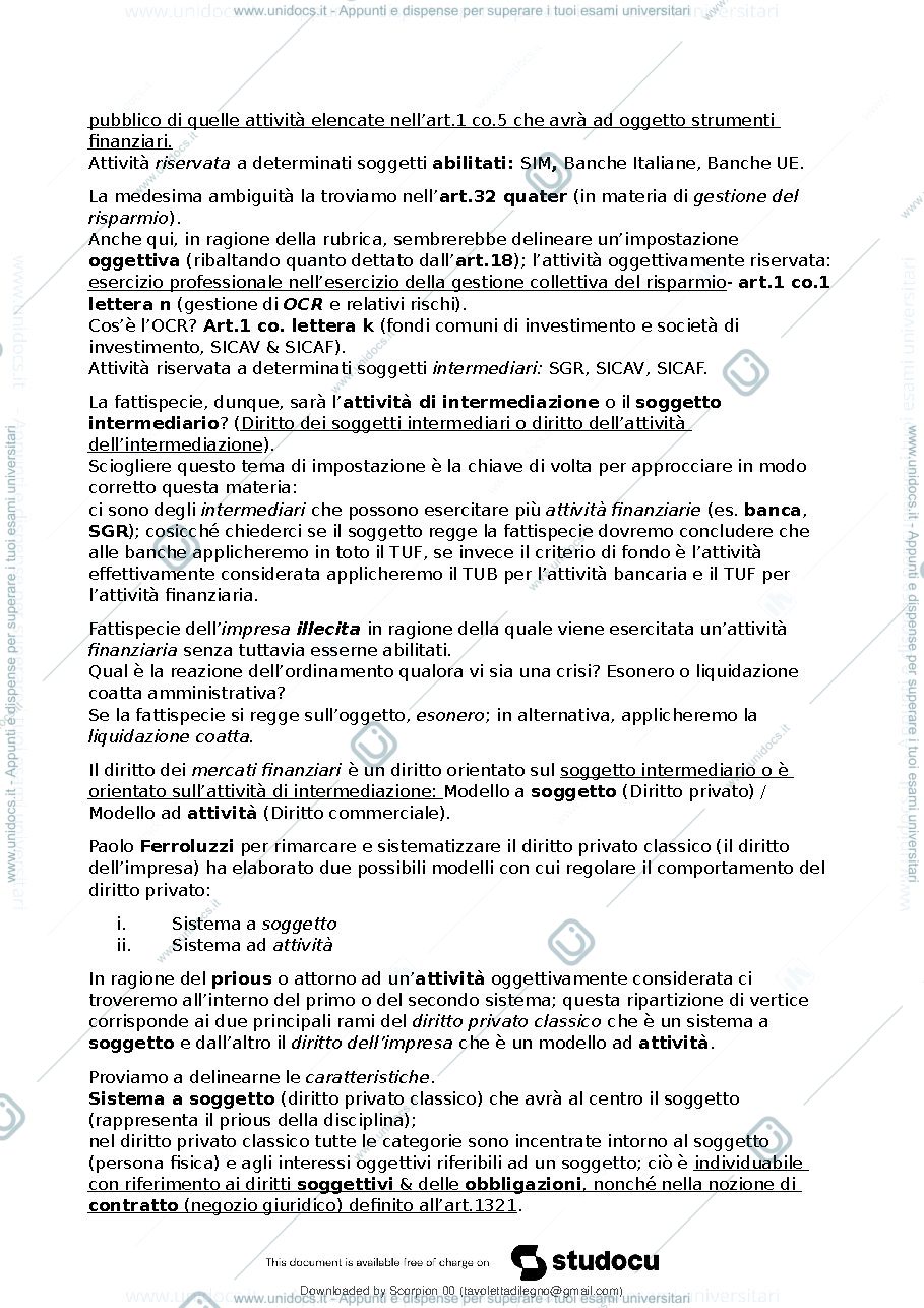 Anteprima pagina 4 — diritto dei mercati finanziari 