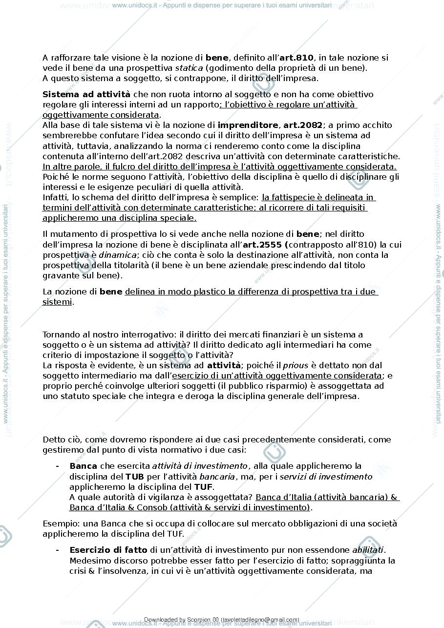 Anteprima pagina 5 — diritto dei mercati finanziari 