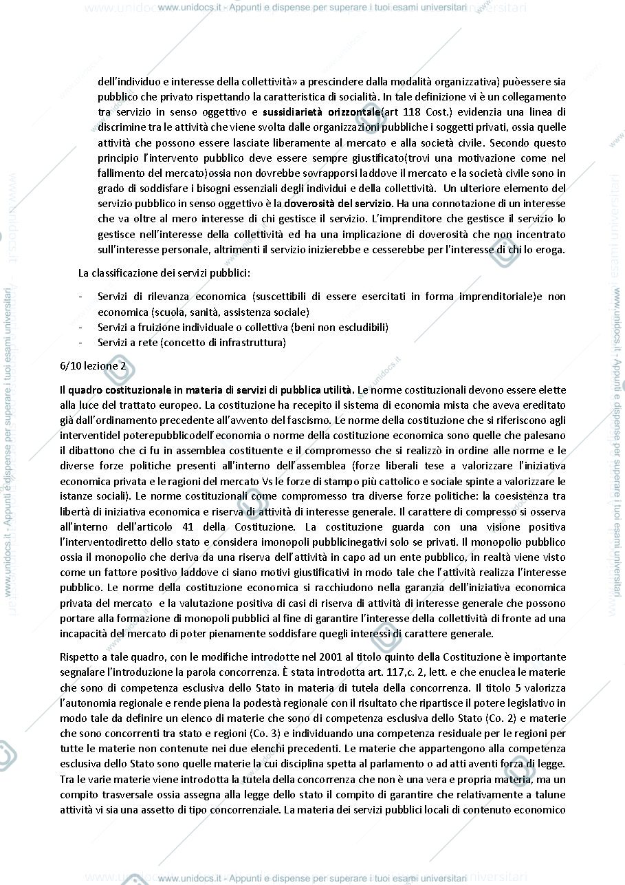 Anteprima pagina 2 — Appunti di Diritto dei servizi di Pubbliche Utilità 