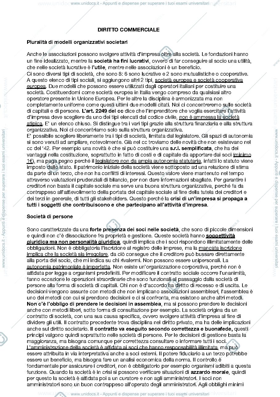 Anteprima pagina 1 — Diritto del governo di impresa 