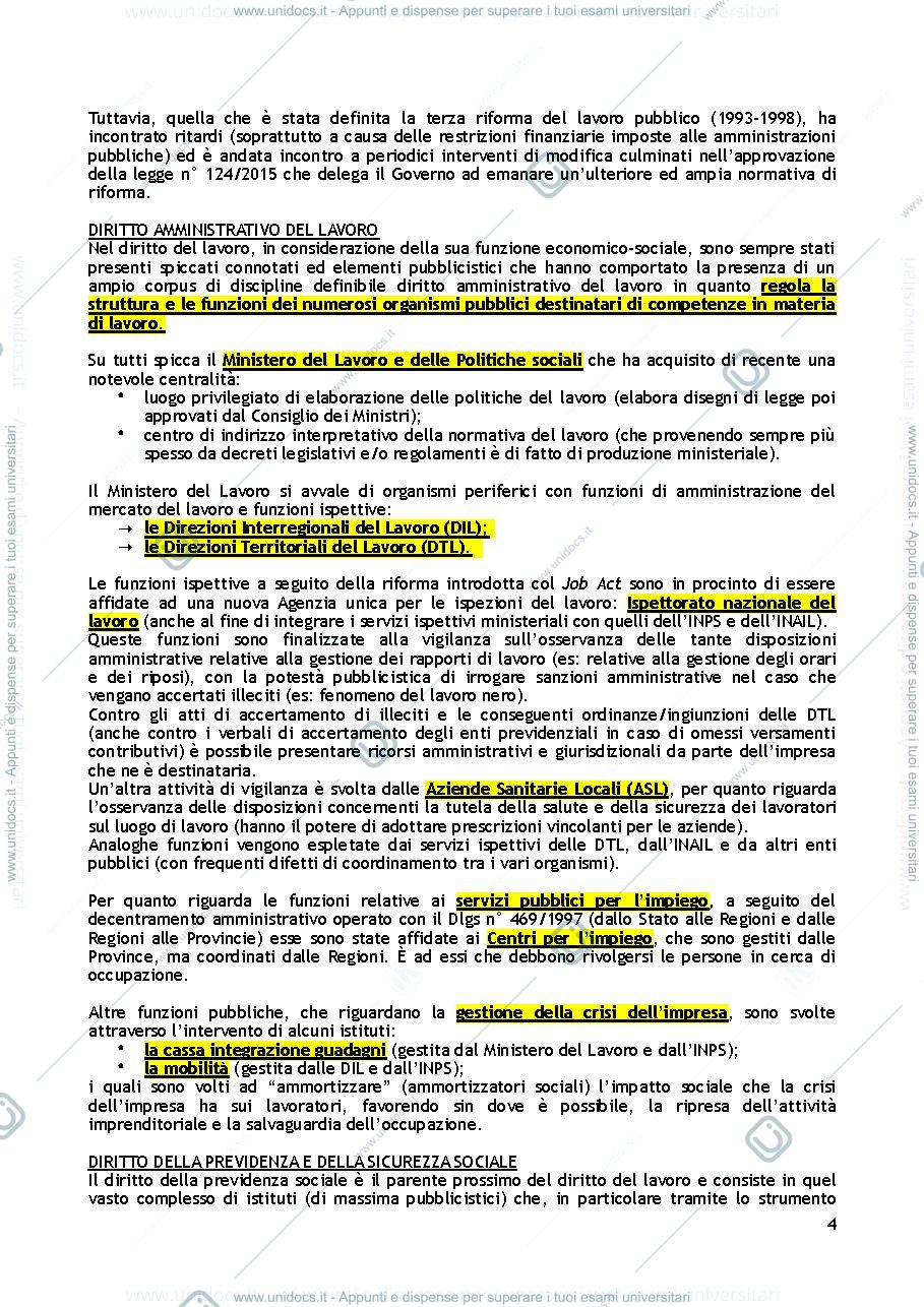 Anteprima pagina 4 — Diritto del lavoro 