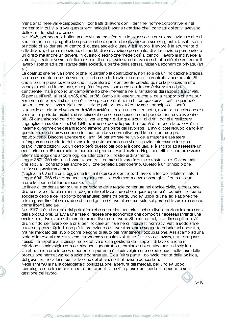 Anteprima pagina 3 — Diritto del lavoro modulo A