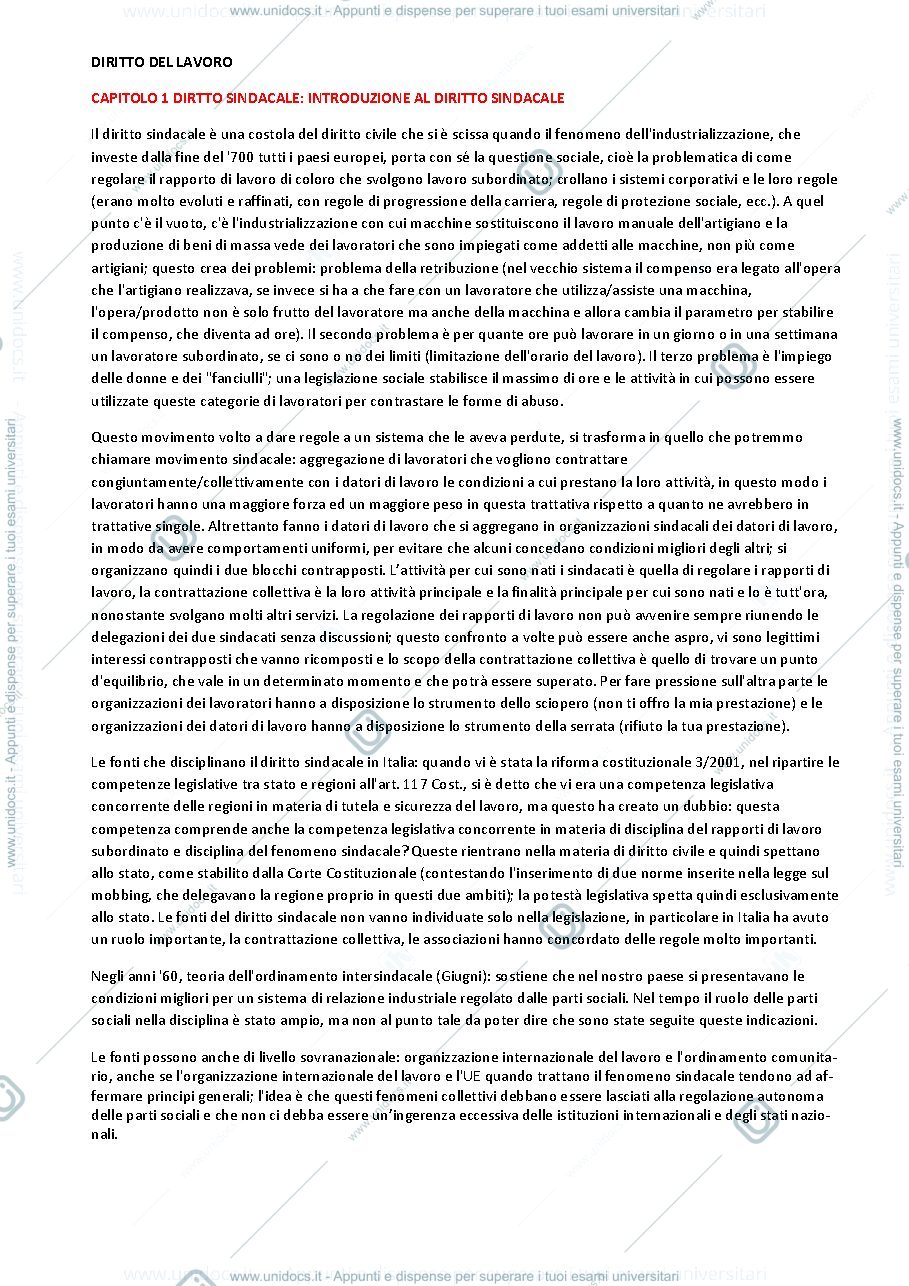 Anteprima pagina 1 — diritto del lavoro avanzato