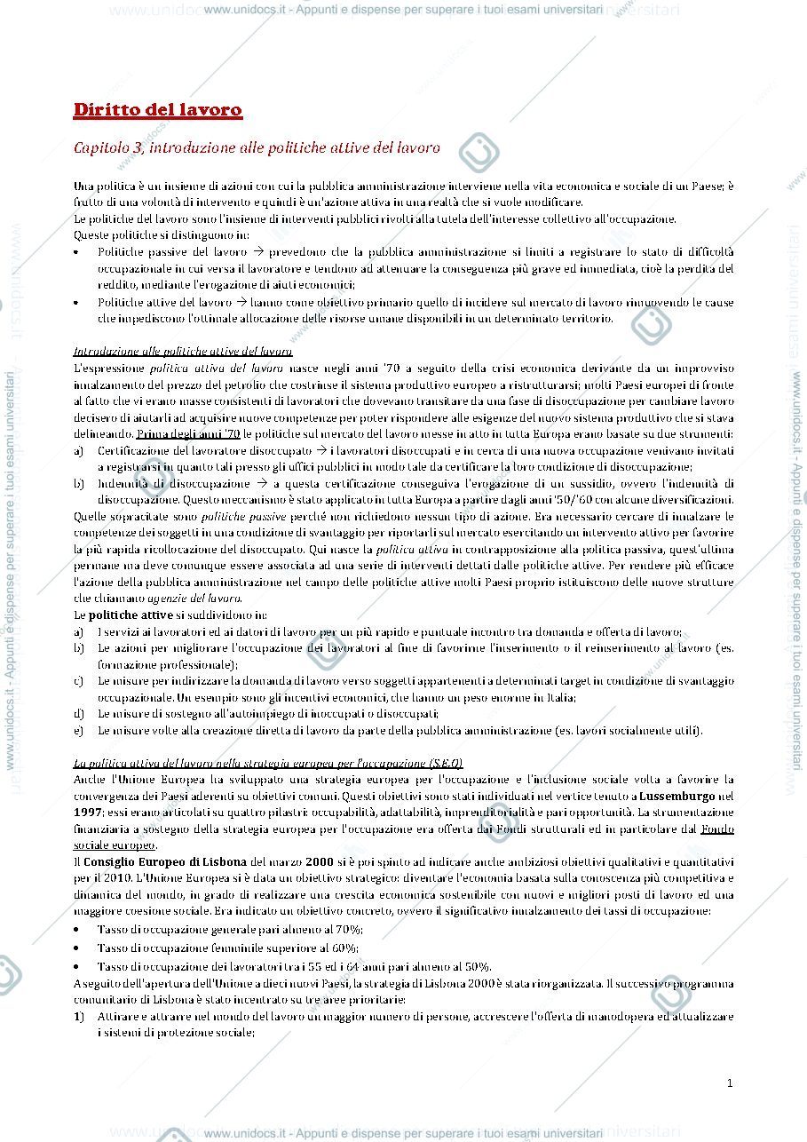 Anteprima pagina 1 — diritto del lavoro