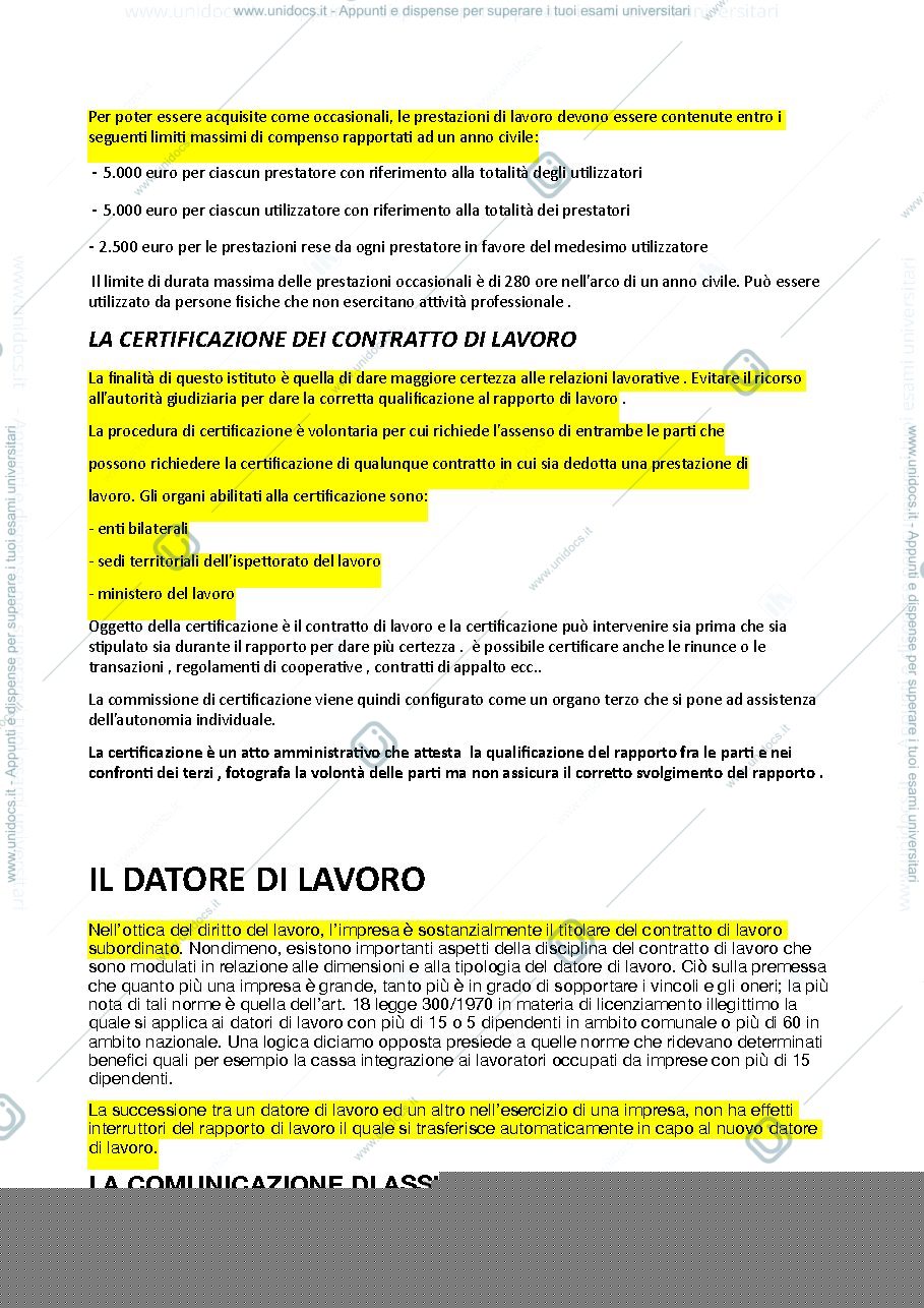 Anteprima pagina 3 — Riassunti diritto del lavoro 