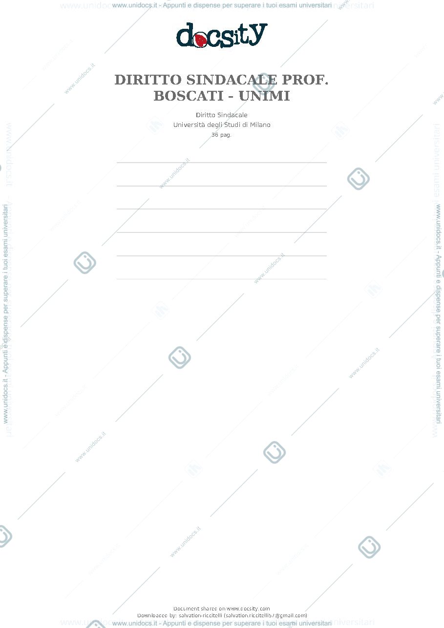 Anteprima pagina 1 — Diritto sindacale 