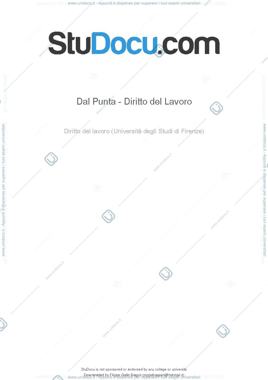 Anteprima pagina 1 — Diritto del lavoro