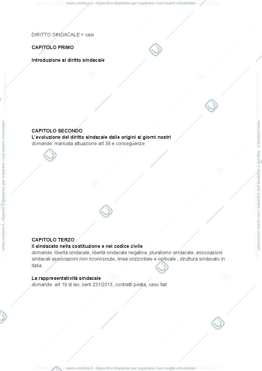 Anteprima pagina 1 — Diritto del lavoro