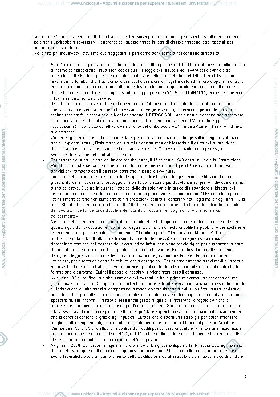 Anteprima pagina 2 — Appunti diritto del lavoro 