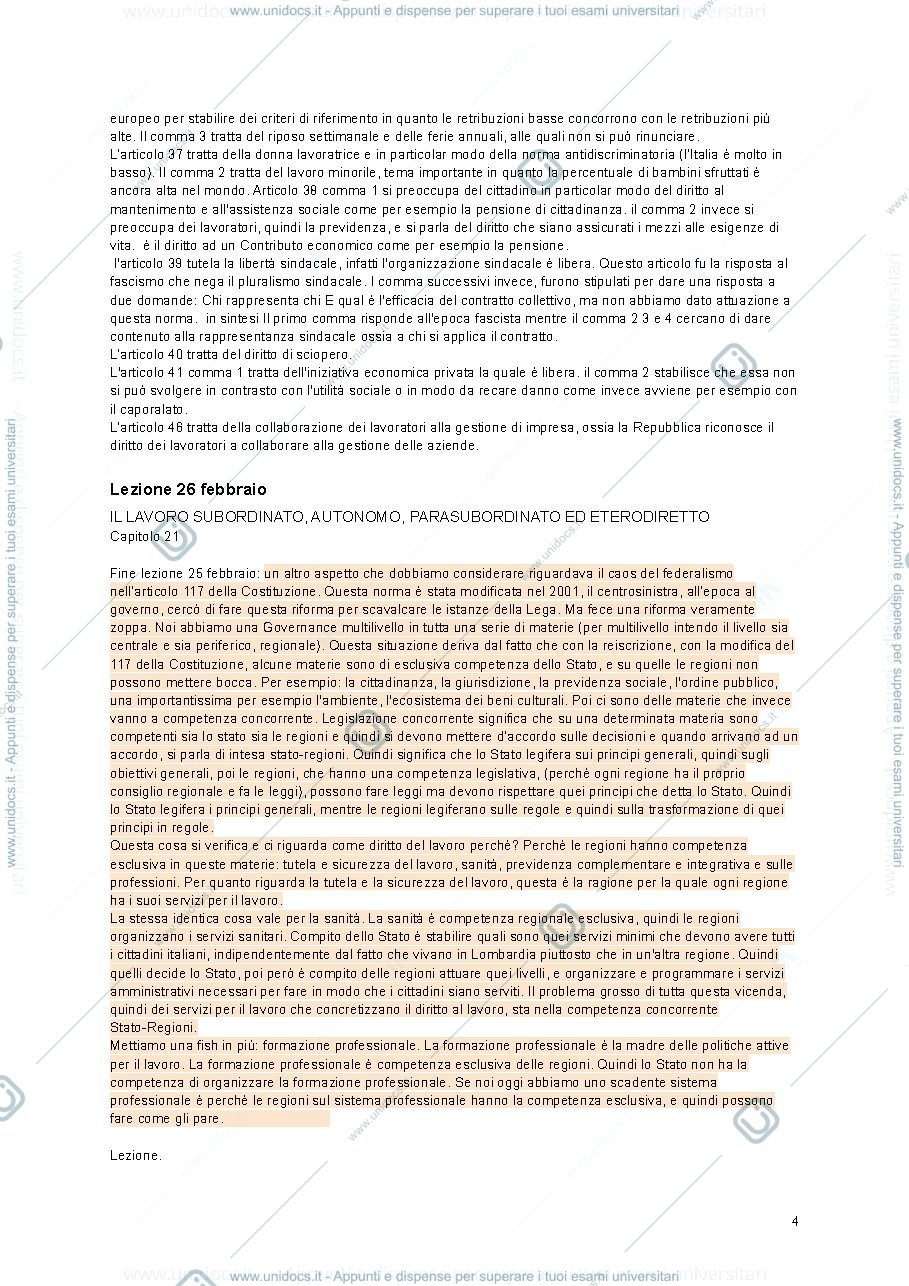 Anteprima pagina 4 — Appunti diritto del lavoro 