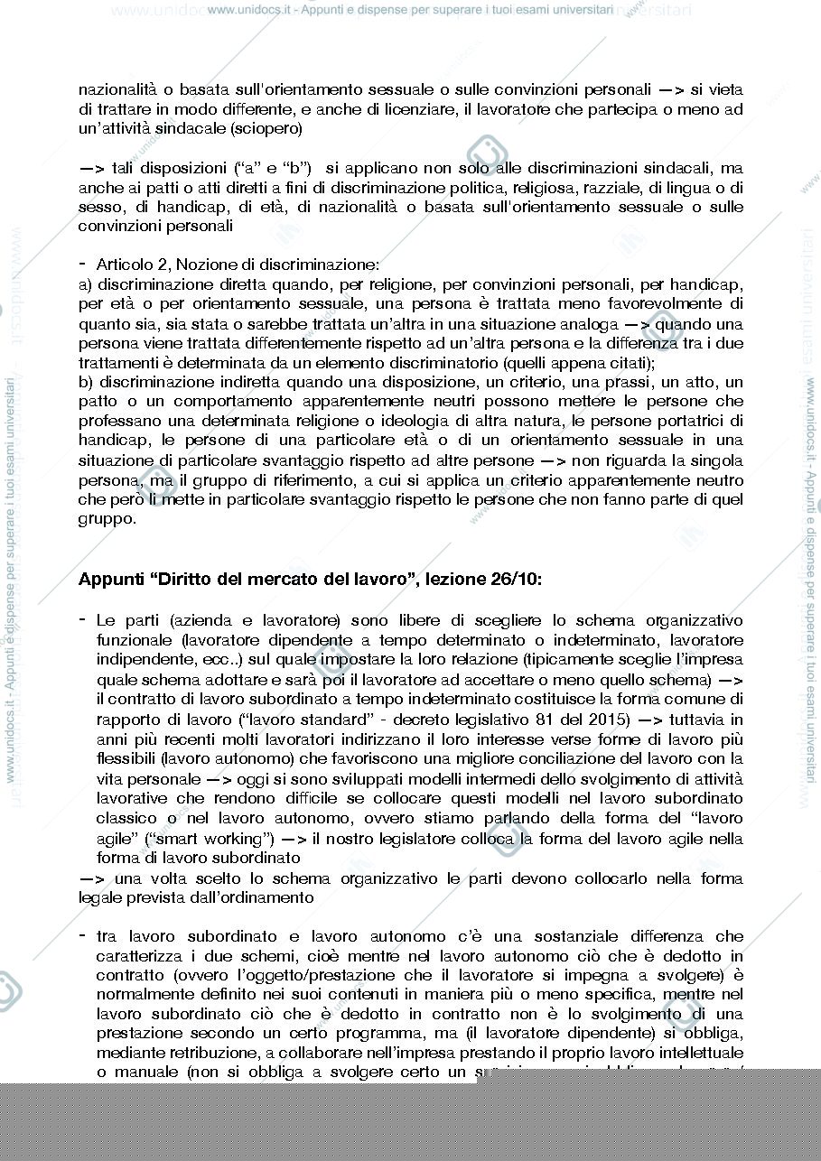 Anteprima pagina 3 — Appunti diritto del mercato del lavoro 