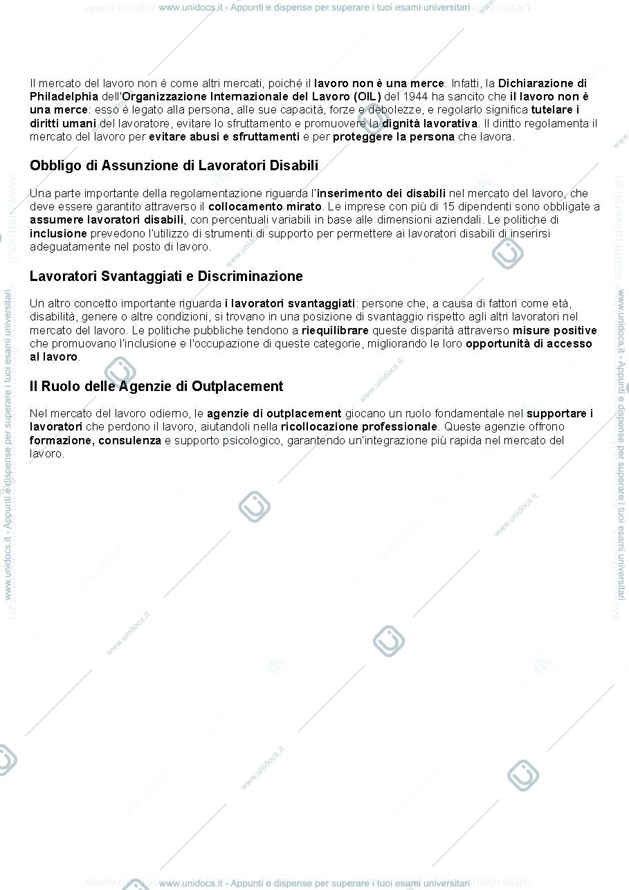 Anteprima pagina 2 — Dispensa Diritto del mercato del lavoro