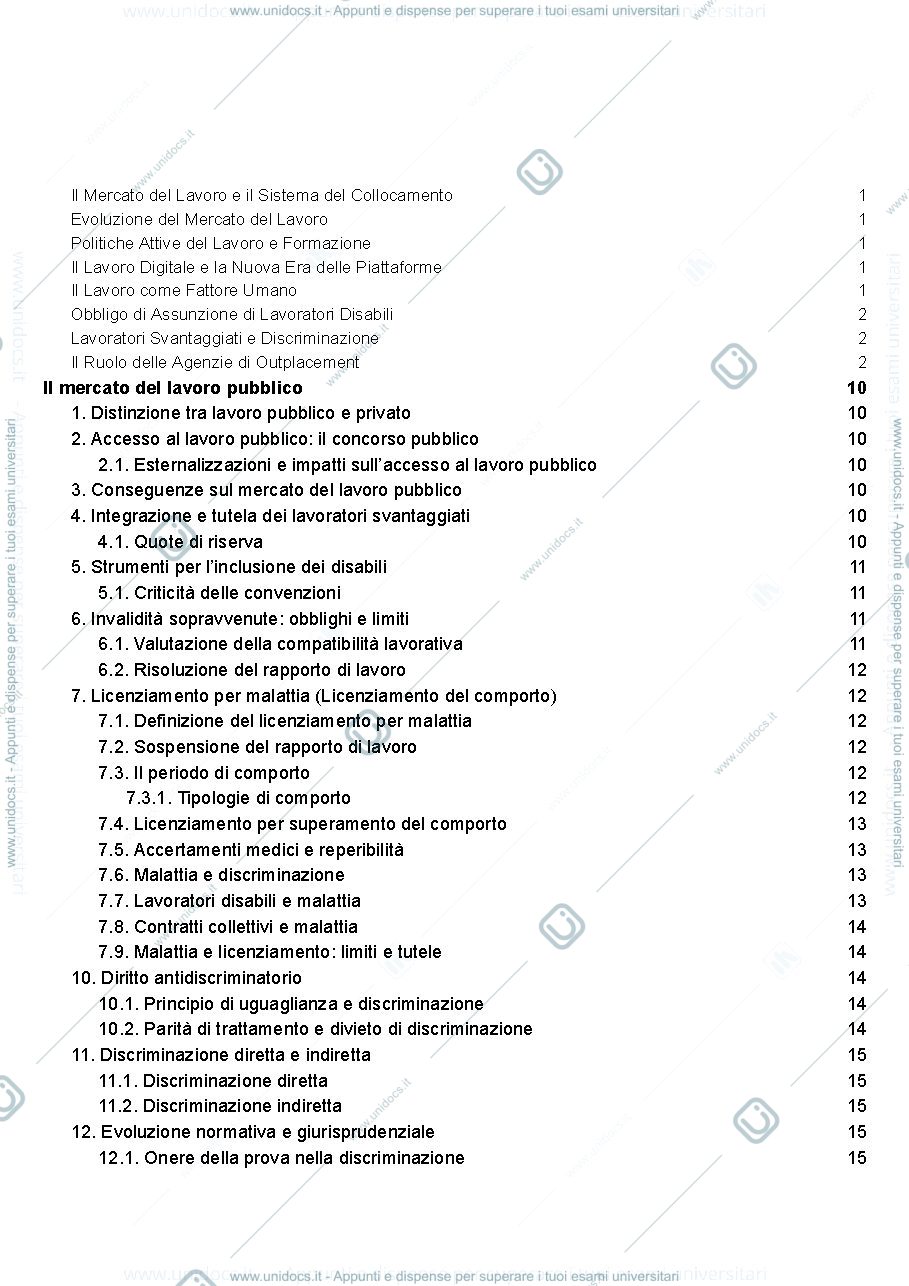 Anteprima pagina 3 — Dispensa Diritto del mercato del lavoro