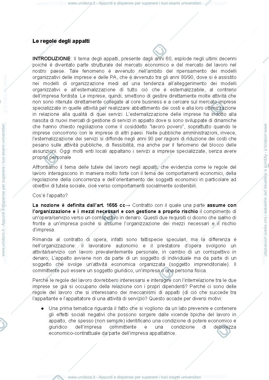 Anteprima pagina 1 — Appunti appalti