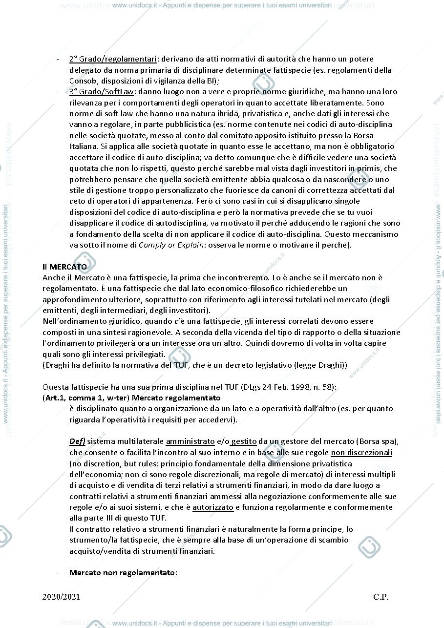 Anteprima pagina 2 — Diritto del mercato e degli strumenti finanziari, Prof. Daniele Umberto Santosuosso