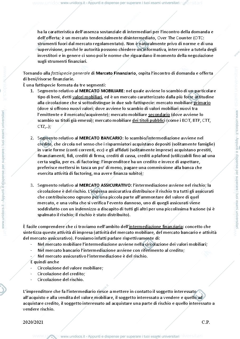 Anteprima pagina 3 — Diritto del mercato e degli strumenti finanziari, Prof. Daniele Umberto Santosuosso
