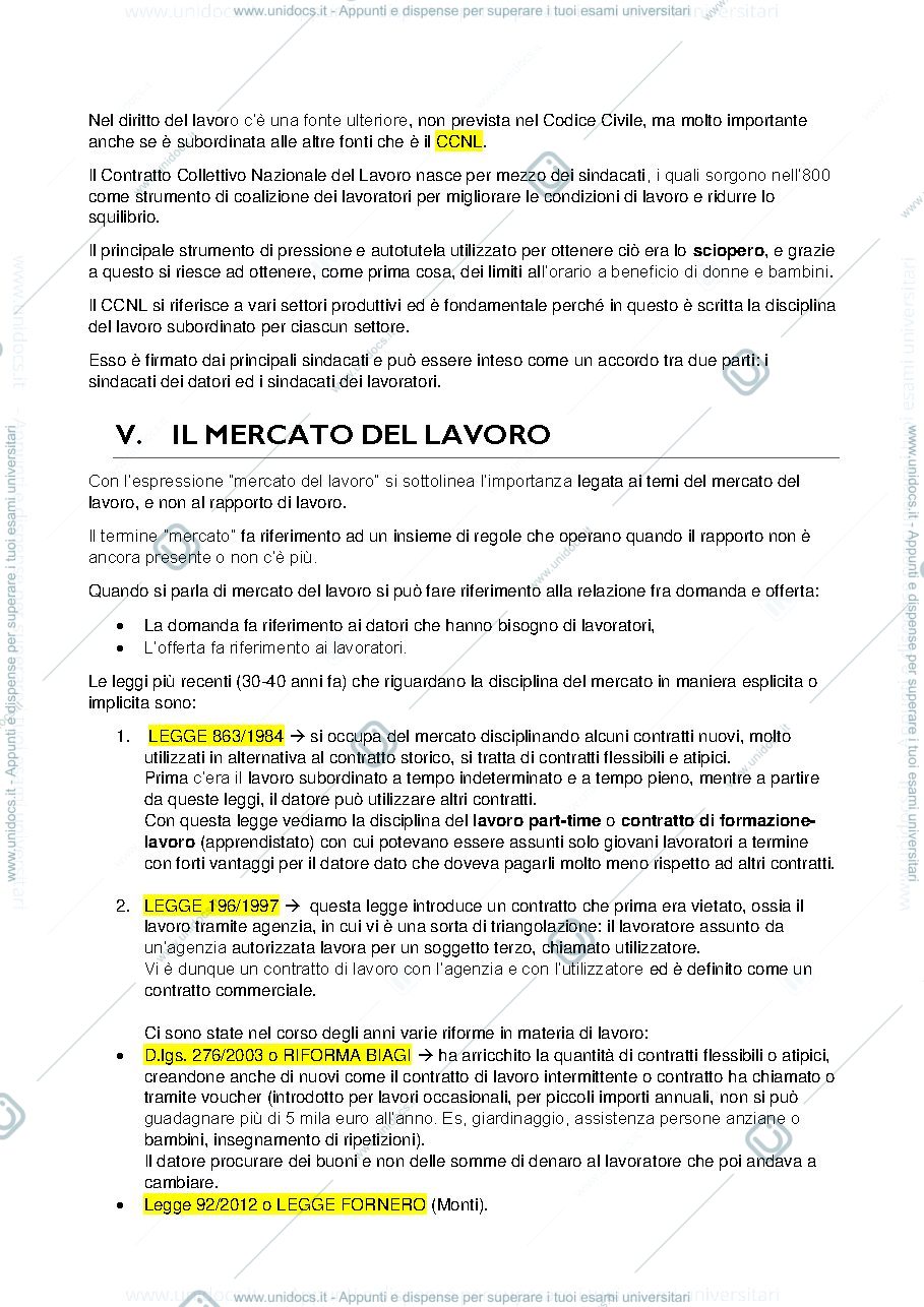 Anteprima pagina 3 — appunti esame diritto del mercato e dei rapporti di lavoro