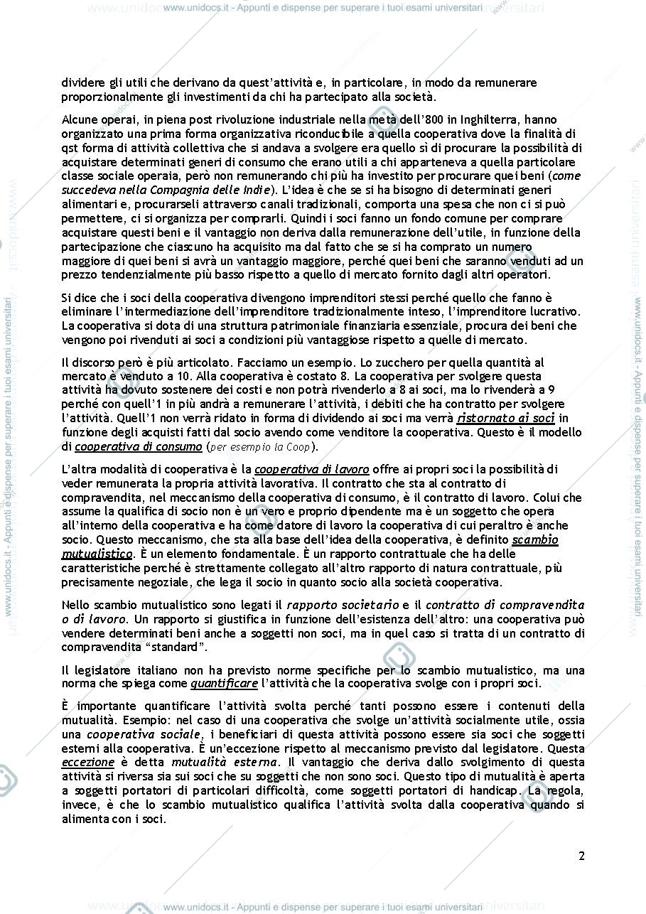 Anteprima pagina 2 — diritto della cooperazione e del no-profit 