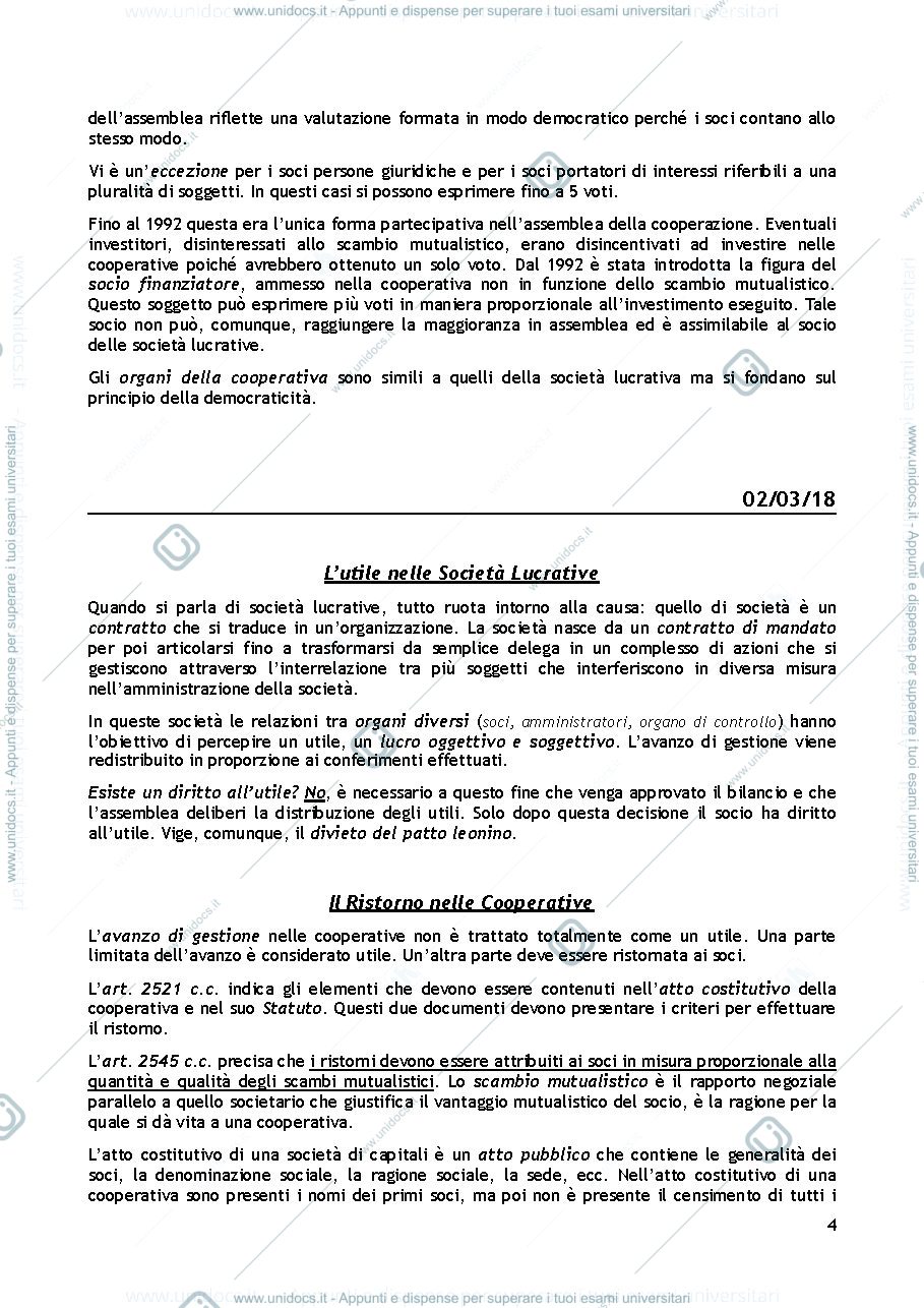 Anteprima pagina 4 — diritto della cooperazione e del no-profit 
