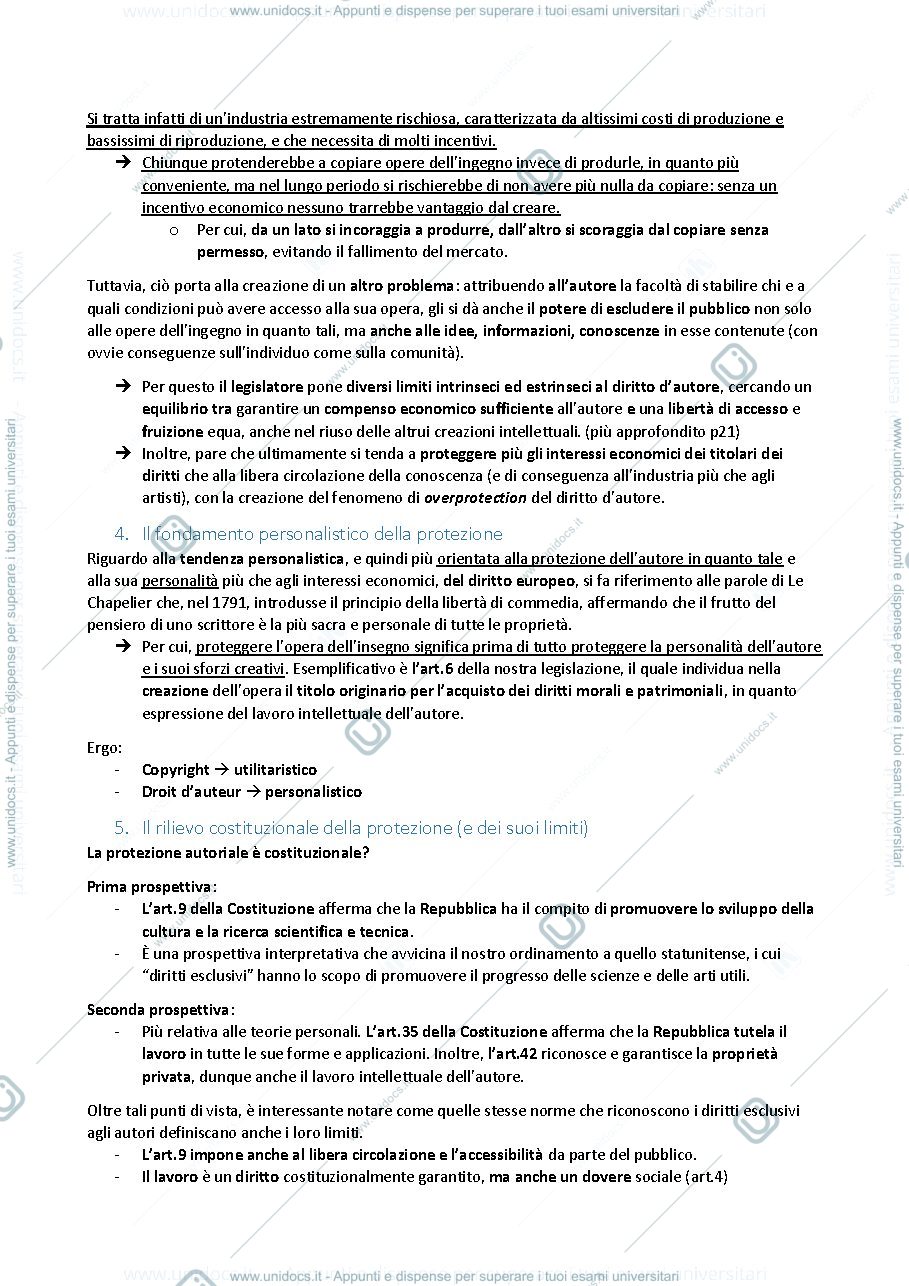 Anteprima pagina 3 — Riassunto del libro "Principi di diritto d'autore"