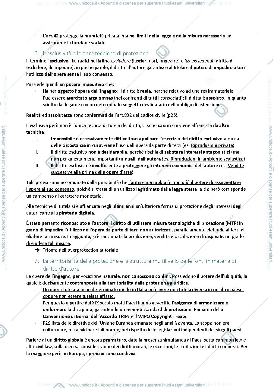 Anteprima pagina 4 — Riassunto del libro "Principi di diritto d'autore"