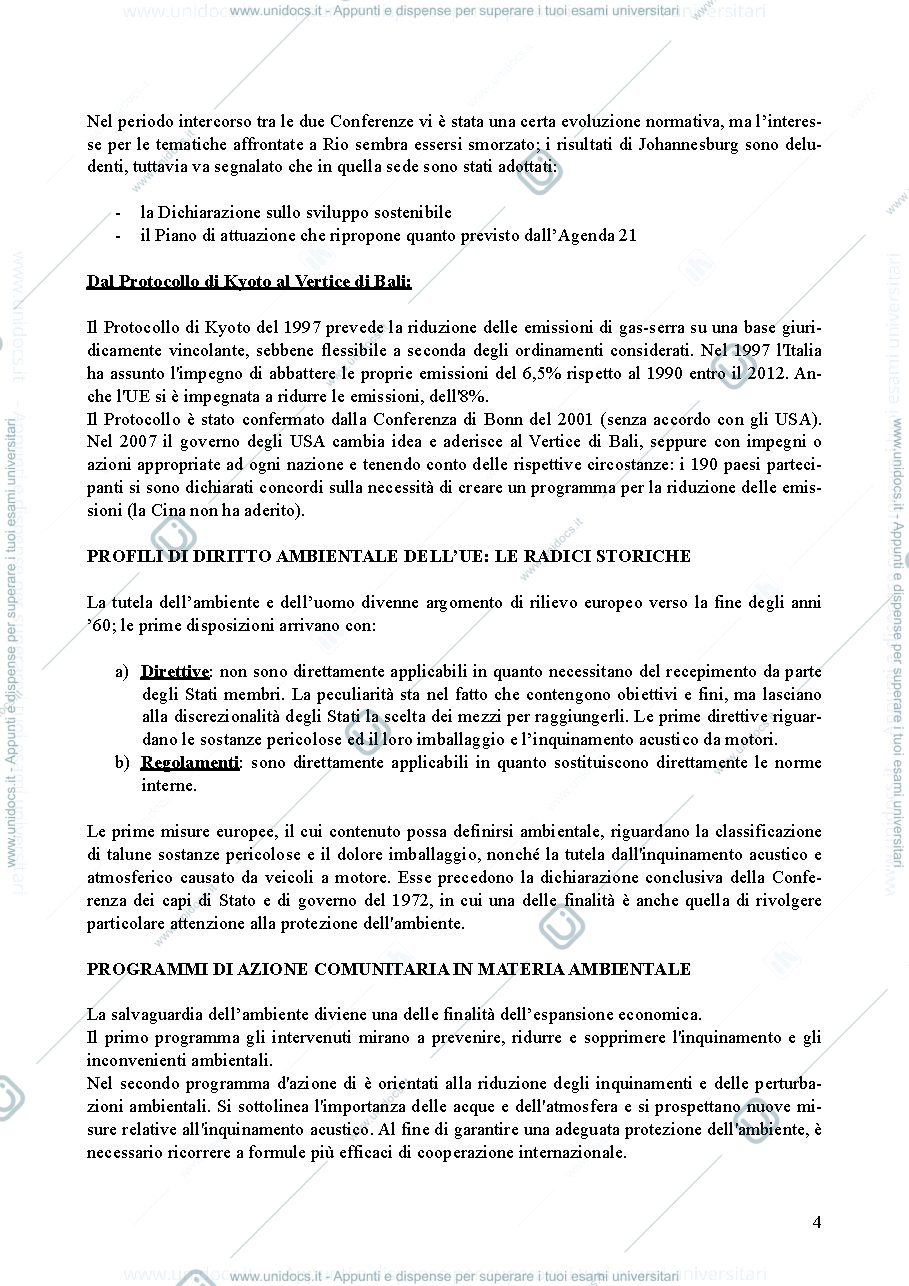 Anteprima pagina 4 — Appunti diritto dell'ambiente