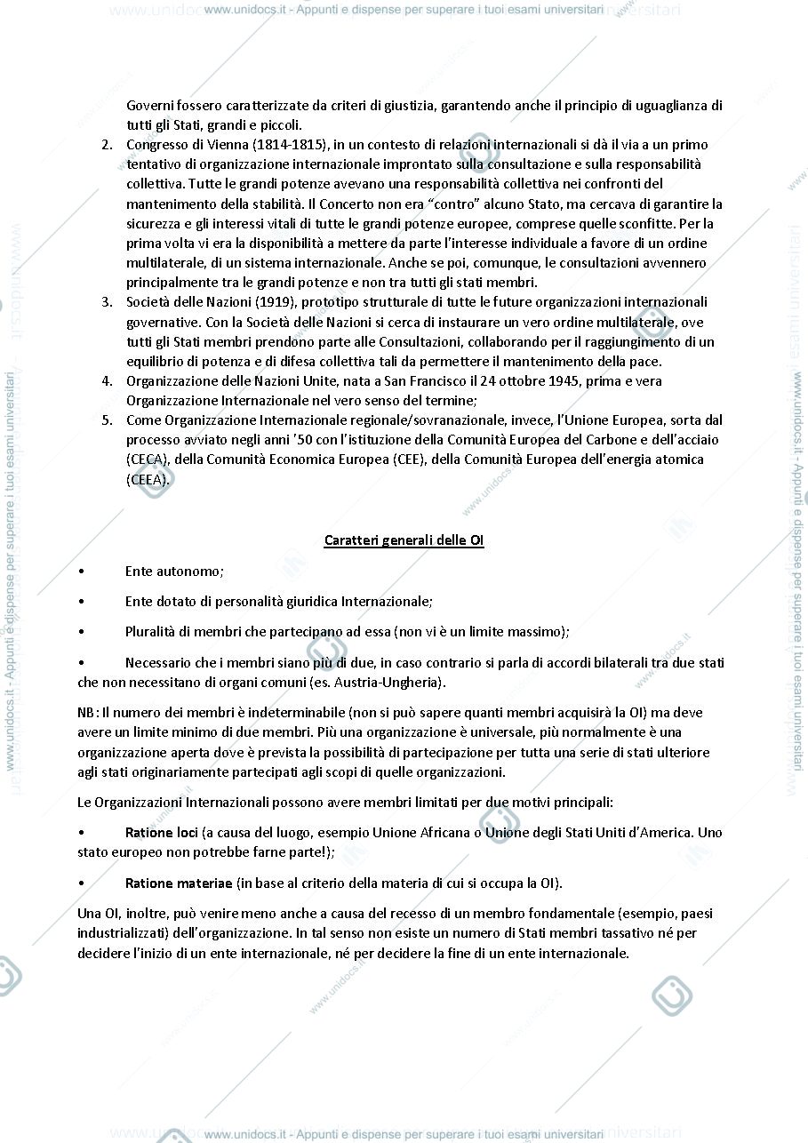 Anteprima pagina 2 — Appunti lezioni diritto delle OI