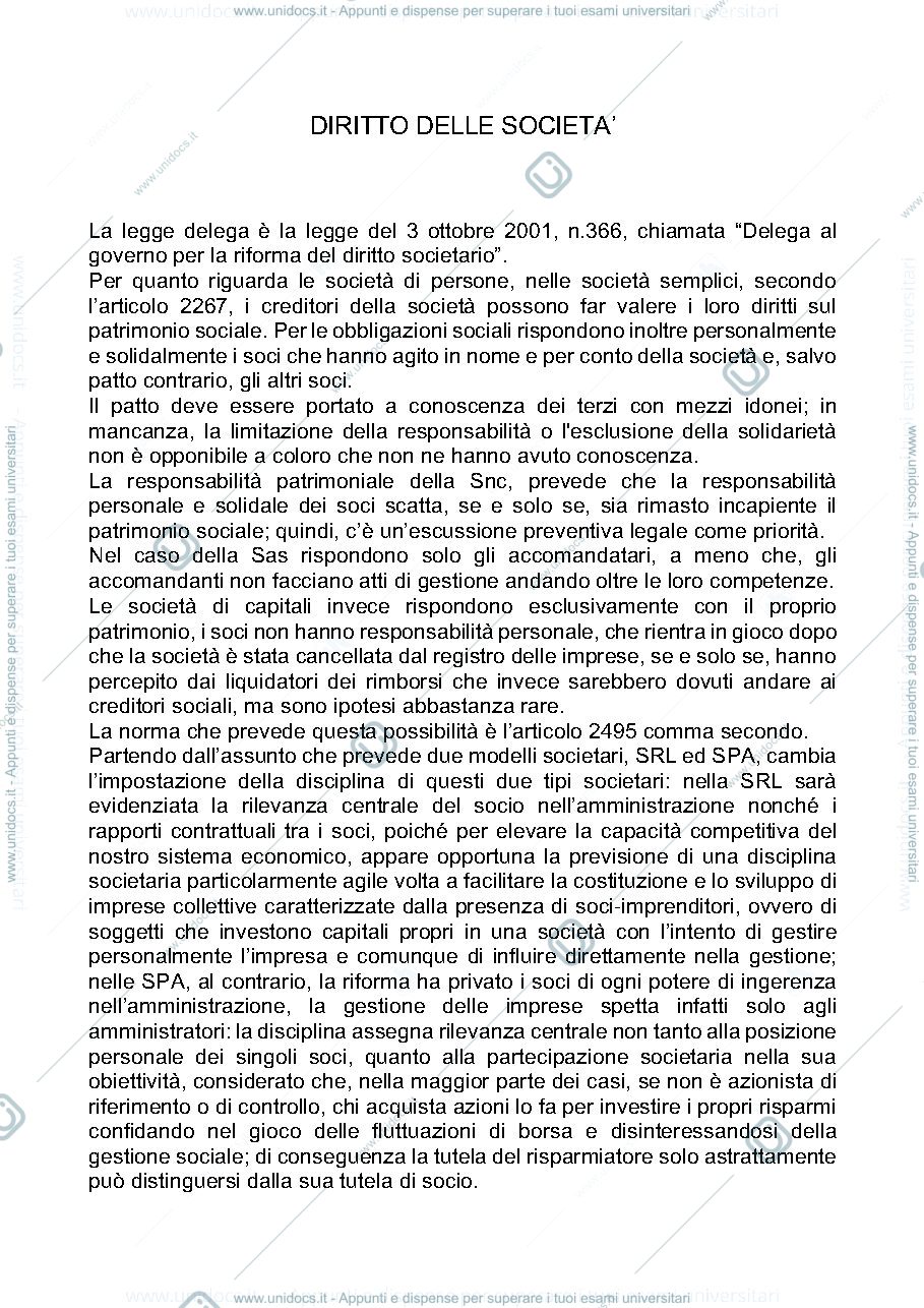 Anteprima pagina 1 — Diritto delle società