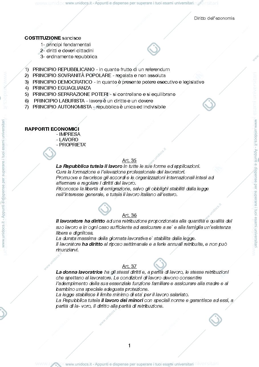 Anteprima pagina 1 — Diritto dell'Economia