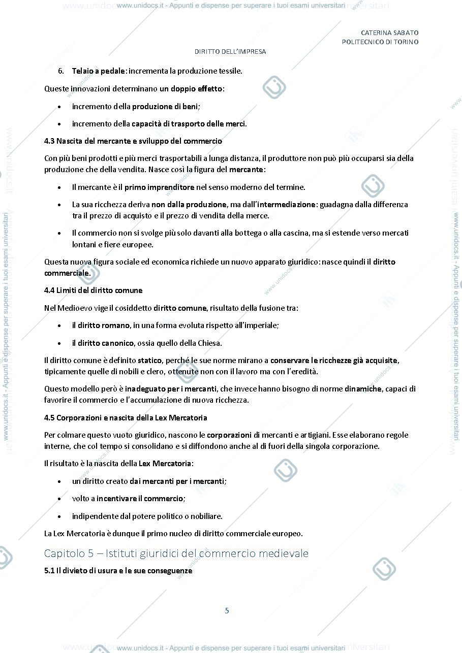 Anteprima pagina 5 — appunti diritto dell'impresa