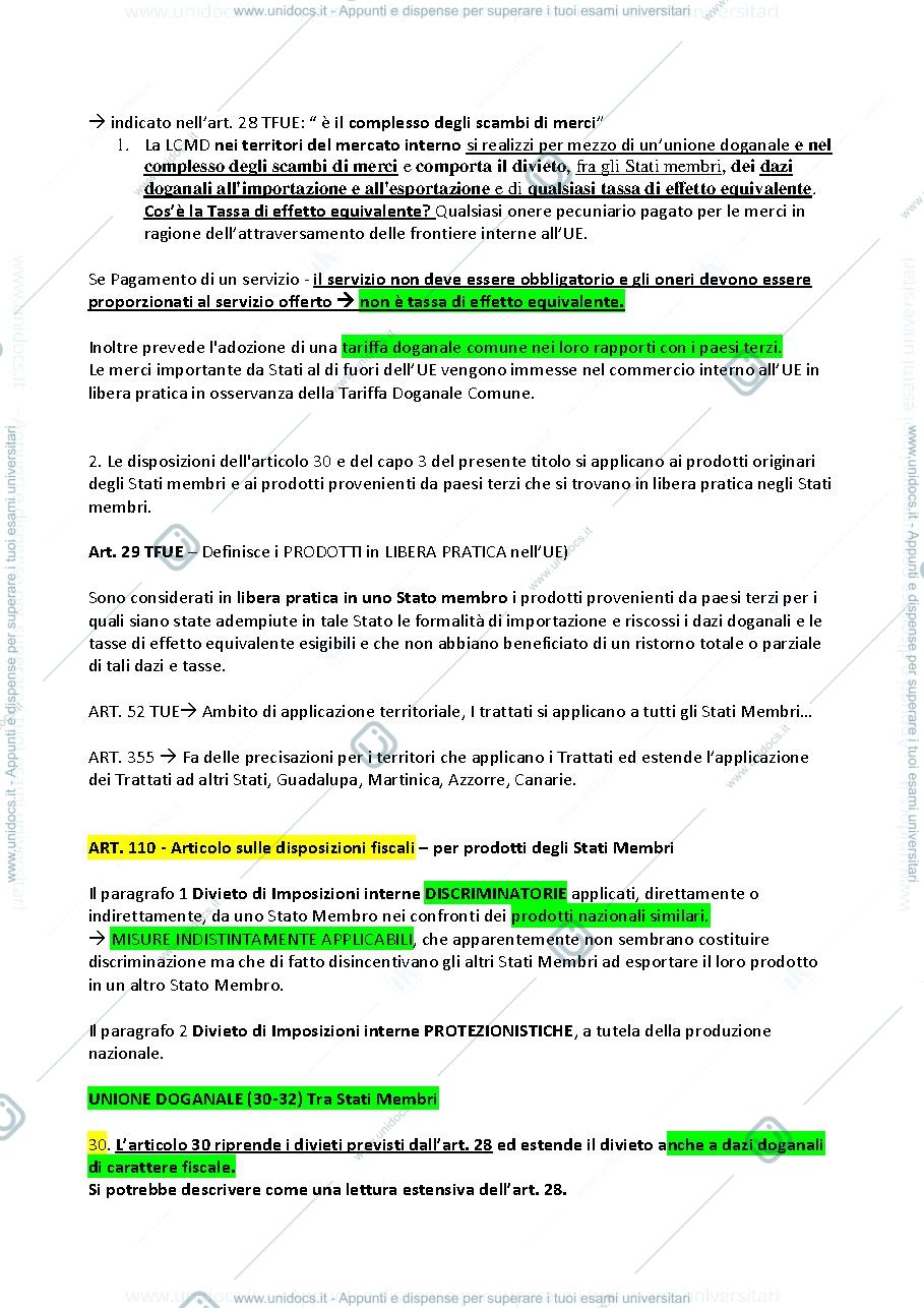Anteprima pagina 2 — Appunti Diritto dell'integrazione europea