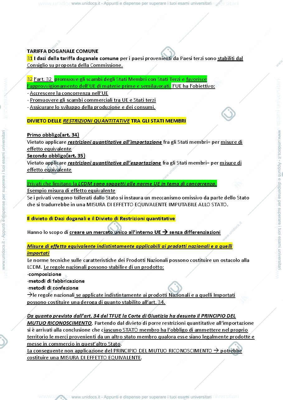 Anteprima pagina 3 — Appunti Diritto dell'integrazione europea